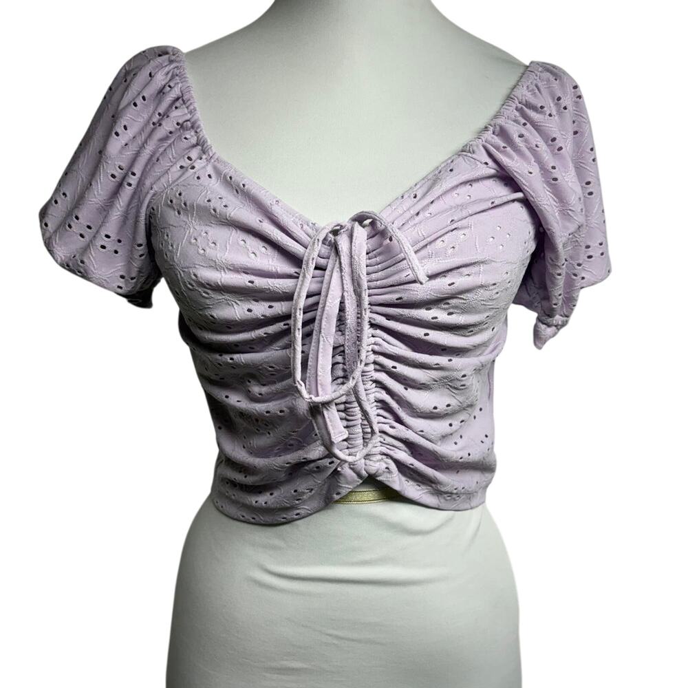 Love tree purple cropped top